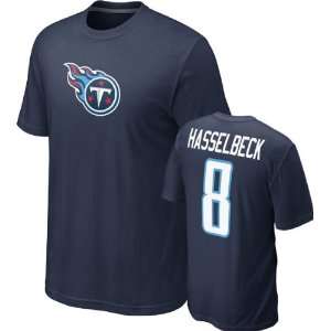 Matt Hasselbeck #8 Navy Nike Tennessee Titans Name & Number T Shirt
