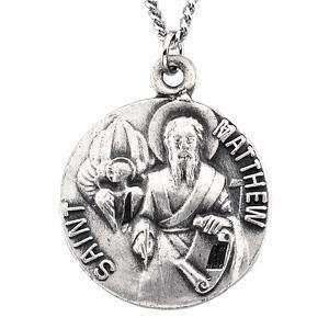  Sterling Silver St. Matthew Medal Pendant Jewelry
