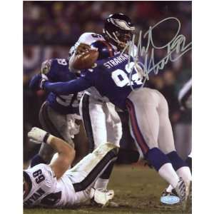 Michael Strahan Sacking McNabb 8x10