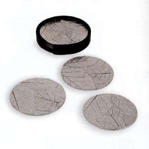 Michael Aram Earth Forest Leaf Collection Forest Leaf Round Coasters 