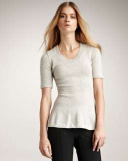 Short Sleeve Cashmere Sweater & Skinny Ankle Zip Pants