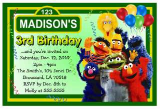 SESAME STREET BIRTHDAY PARTY INVITATIONS ~ DIGITAL  
