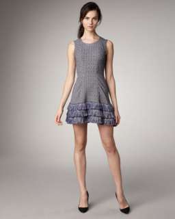 Fringe Hem Tweed Dress
