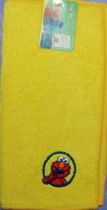 ELMO   Yellow Embroidered Face Towel   Sesame Street  