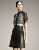 Derek Lam Waffle Print Knit Shirt & Asymmetric Skirt   