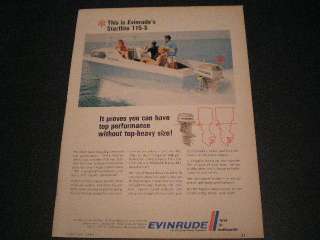 1969 Evinrude Outboard Motors Ad Starflite 115 S Boat  