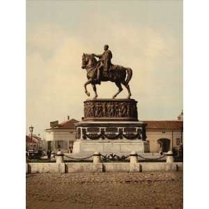 Vintage Travel Poster   Prince Michaels monument Belgrade Servia 24 X 
