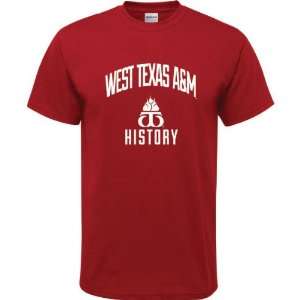  West Texas A&M Buffaloes Cardinal Red Youth History Arch T 