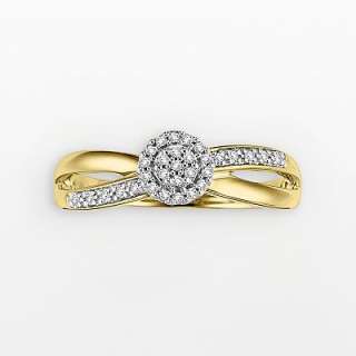 10k Gold 1/6 ct. T.W. Certified Diamond Crisscross Ring