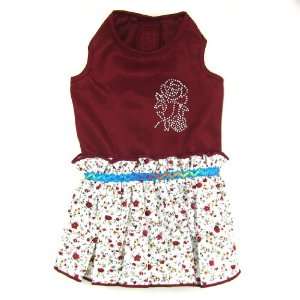   Apparel   Roni Floral Dress   Color Burgundy, Size L