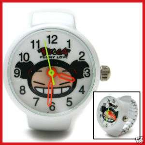 Pucca Cute Stainless Ring Finger Watch White *RARE*  