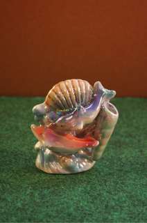 Small Dolphin Fish Shell Figural Tiny Vase or Fish Tank Ornament 