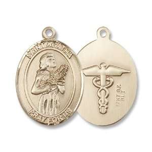 St. Agatha / Nurse Unusual & Specialty Gold Filled St. Agatha Pendant 