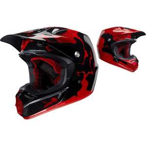 Fox Racing V3 Pilot Motocross Helmet Inked Red Black Size XLarge XL 