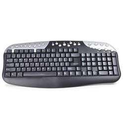   104 Key Wireless Multimedia Keyboard w/Receiver (Black/Silver  