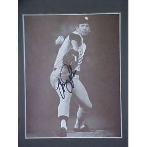 Tommy John New York Yankees 1970s Autographed 10 X 14 Matted Black 