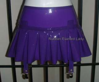 Up for auction is a brand new PURPLE latex MINI garter belt skirt