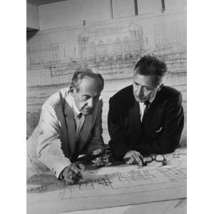  Architect Pietro Belluschi and Walter Gropius Looking over 