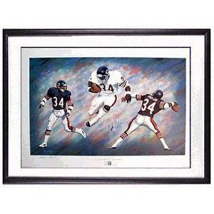 Walter Payton Chicago Bears Autographed Collage Lithograph