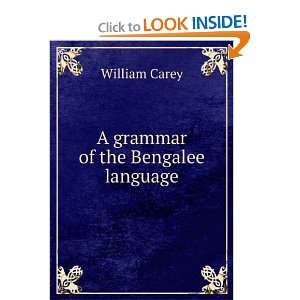 grammar of the Bengalee language William Carey  Books