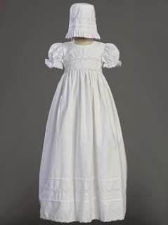 Girls CHRISTENING Embroidered Cotton Gown w/Lace 0 18M  