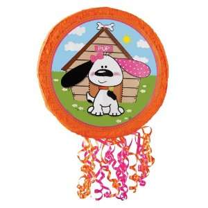    Playful Puppy Pink Pull String Pinata Party Supplies Toys & Games