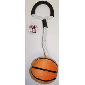   Products Plush and Rope Basketball Tug 16in Dog Toy