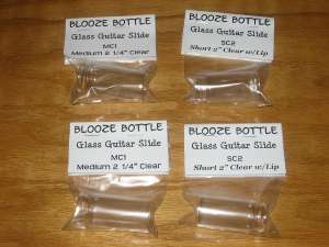 Glass Bottle Guitar Slides   MC1/SC2   Clear 4 Pack  