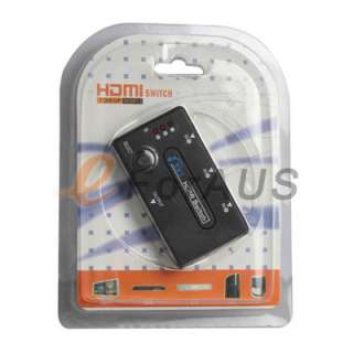 1080P 3 Port HDMI 1.3 Switch Switcher Amplifier Splitter for HDTV PS3 