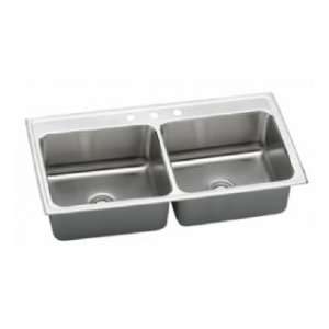 Elkay top mount double bowl kitchen sink DLR4322123 3 Holes