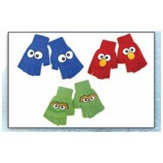 Sesame Street TV Show Fingerless Gloves   Elmo Red Logo Mittens by 