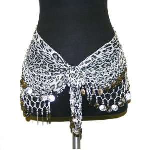  Exotic Animal Print Belly Dance Coin Wrap Hip Scarf Toys 