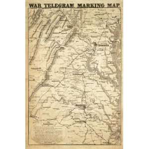  War Telegram Marking Map, 1862 Arts, Crafts & Sewing