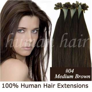 100 strands 20 nail tip human hair extensions #04  