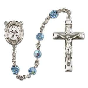  St. Christopher / Field Hockey Aqua Rosary Jewelry