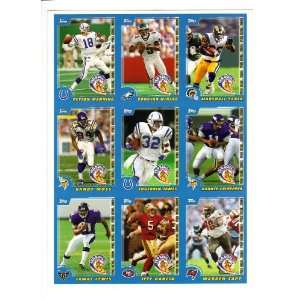  Pro Bowl 2001 uncut sheet of football Topps cards from 