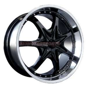 D727 22x9.5 Ford Chevy Tahoe GMC Wheels Rims Black Machine Lip 4pc 1 