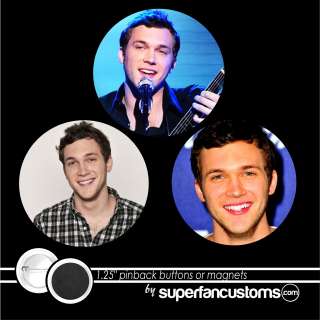 Phillip Phillips SET OF 3 BUTTONS or MAGNETS pins 1.25 American Idol 