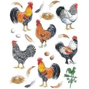  French Country ROOSTER Kitchen Tile APPLIQUES decor