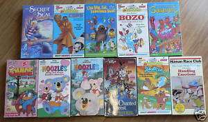 Huge Lot 11 Just For Kids Animated VHS Videos 1990s Set  