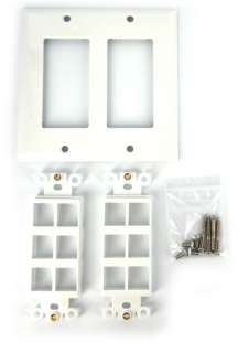 Sewell Wall Plate with 12 keystone ports, 2 Gang, White  