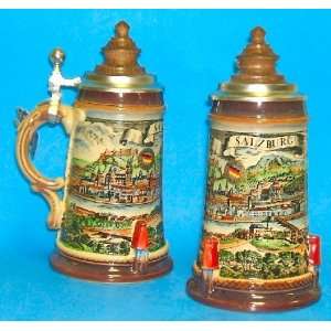  Medieval Salzburg LE German Beer Stein with Wood Lid