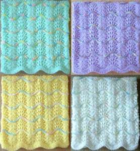 NEW Handmade Knit Crochet BABY Afghan Blanket Infant Throw Wave 