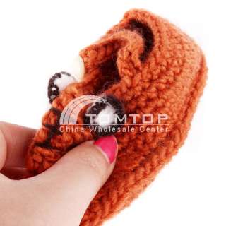 Cartoon Hand knitted baby shoes soft   Tiger H1682  