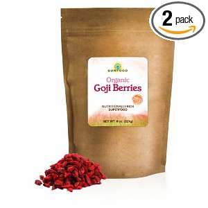 Natures First Law, Organic Goji Berries, 8 Ounce Packets (Pack of 2 