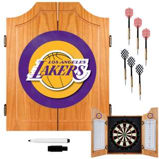 Los Angeles Lakers NBA Basketball Wood Dart Cabinet Set 886511030893 