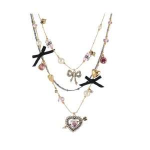  Betsey Johnson Iconic Cupids Arrow Illusion Necklace 