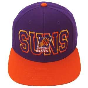   Retro Middle Block Snapback Cap Hat Purple Orange 