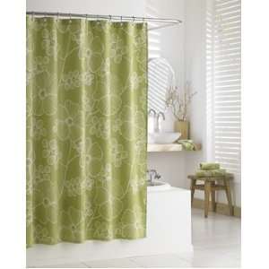  Kassatex Blossom Shower Curtain Green Leaf