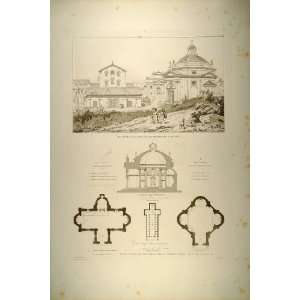 1860 Antique Engraving Renaissance Churches Rome Architecture Paul 